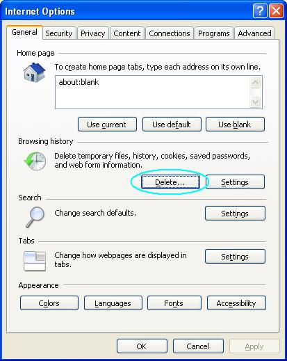 Internet Options